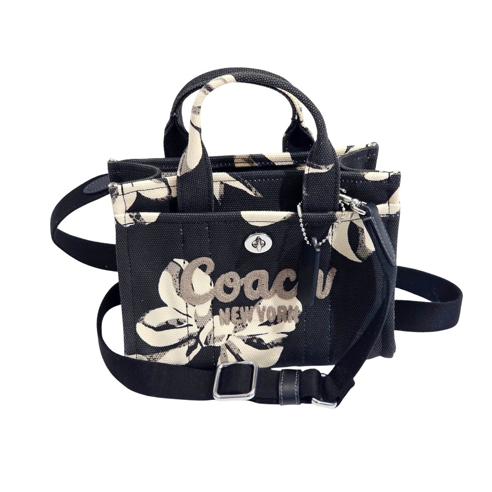 Coach Tote 20 Canvas Crossbody Cargo Tote Bag Floral Bow CZ102 NWT Small Purse